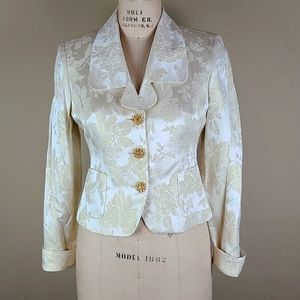 Glitzy gold ivory blazer MOB size 6